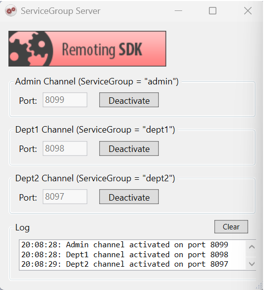 Server with three channels